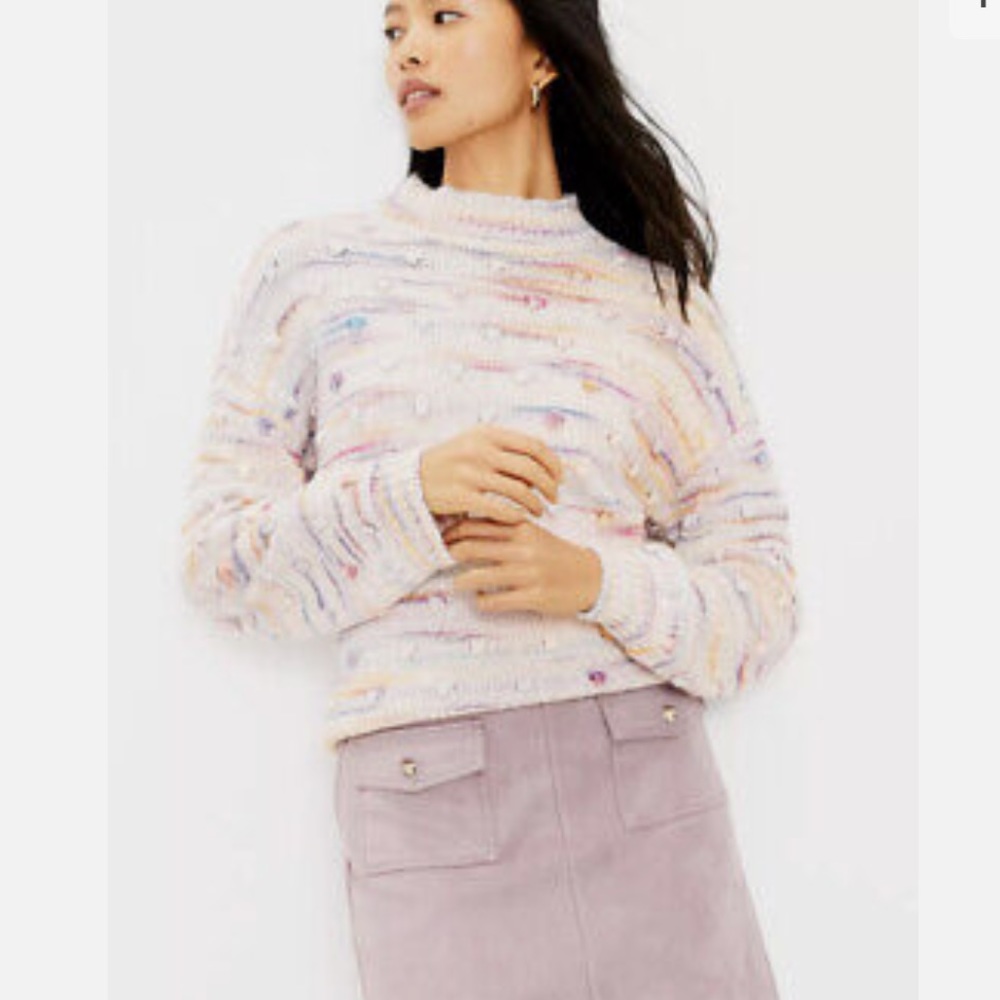 LOFT Multi Bobble Sweater